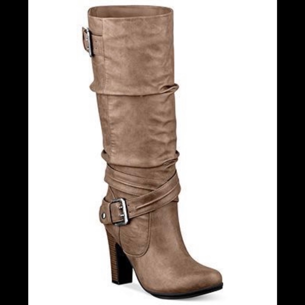 Pink and pepper taupe heeled boots size 8 - Picture 2 of 9